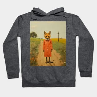 Quirky Country Fox Girl Vintage Collage Hoodie